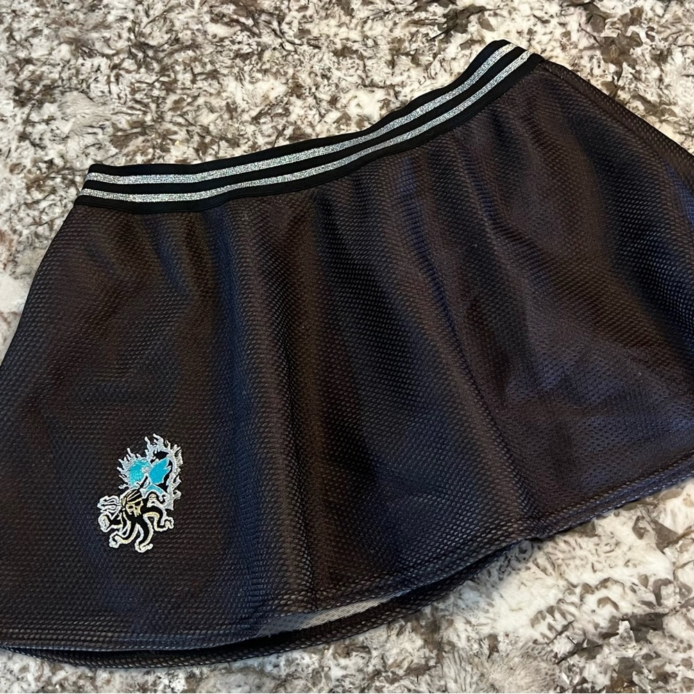 XXL (18) Disney Descendants 3 Plus Girls Black Skort Skirt Embroidered Skull Min